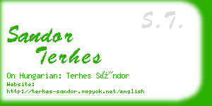 sandor terhes business card